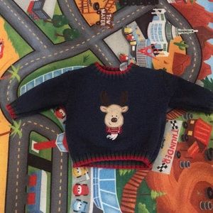 baby boy knitted reindeer sweater
